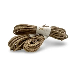 3 Seile mit Signatur Asanawa Jute Seil, 5 mm und 8 Meter.