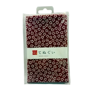 Komesichi Irodori Tenugui White Flowers Burgundy