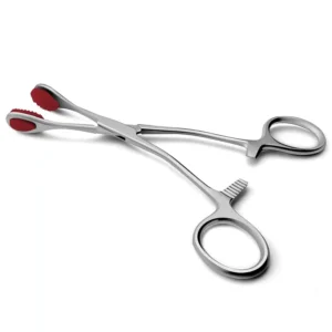 Tunge forceps i rustfrit stål til sensation play og medicinsk rollespil.